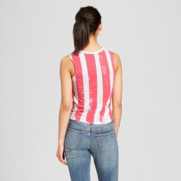 New FIFTH SUN Painted Flag Tie-Front Top NWT [D6] - Picture 2 of 7